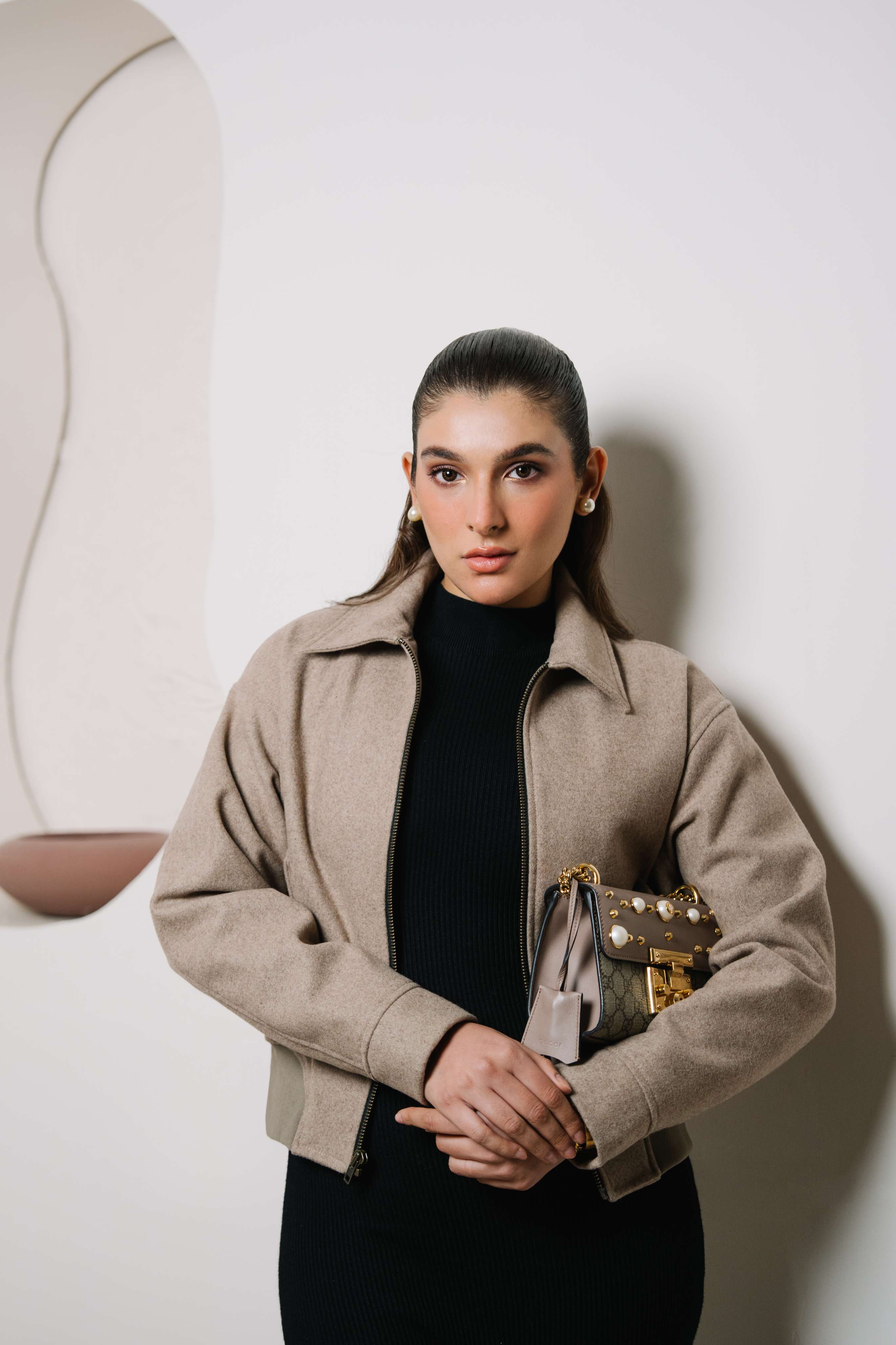 Savannah Tan Wool Jacket - Chic Line