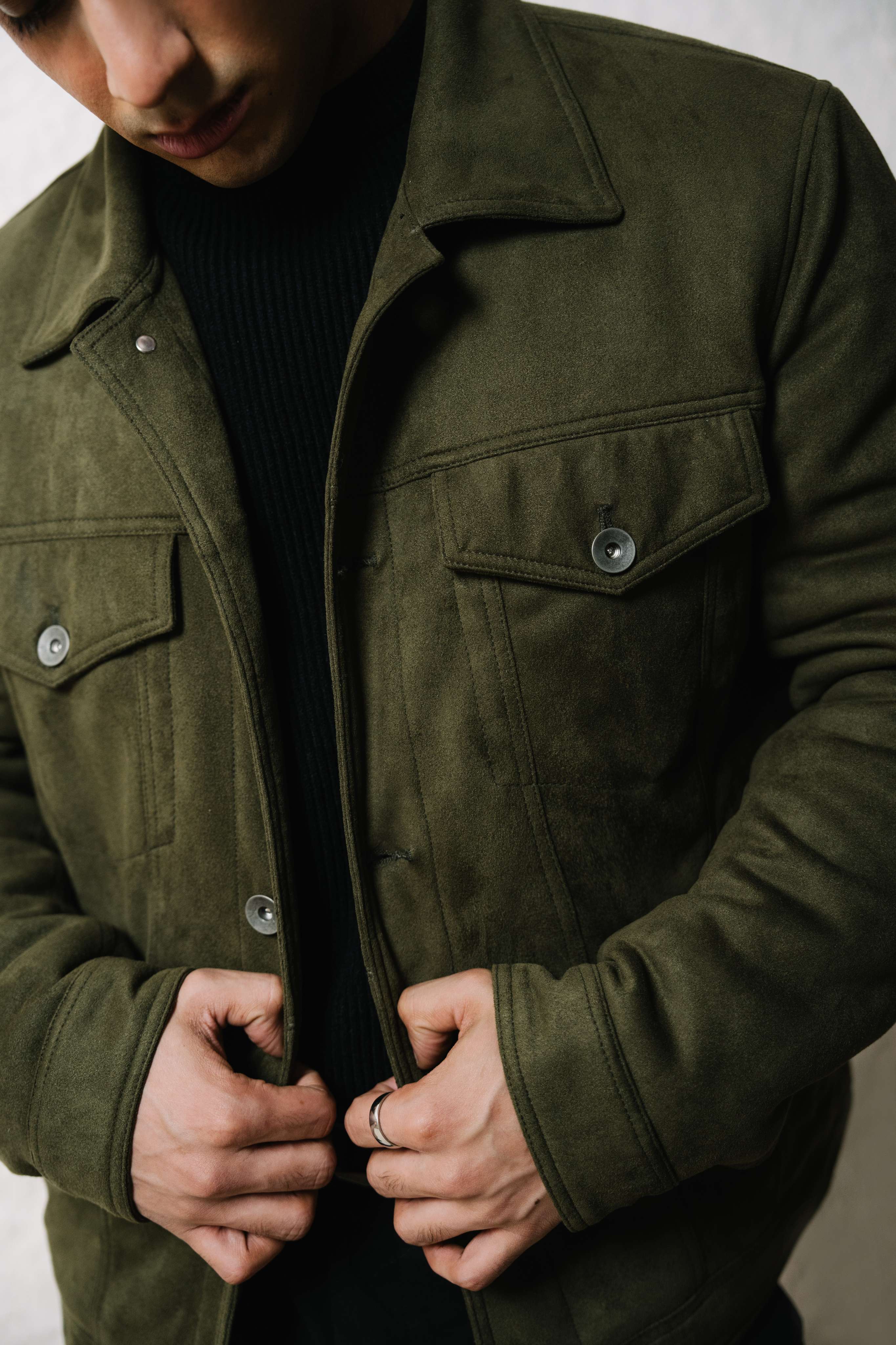【COLOR iN ID】Aon suede jacket Allsaints Leather Suede Jacket - Contemporary Luxury Redefined